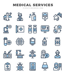 MEDICAL SERVICES icons set. Vector illustration.