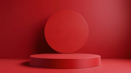 Round Object on Red Surface