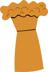 Woman clothes fashion wear hand drawn flat vector illustration. Dress