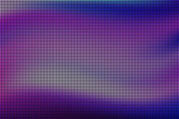 Purple LED screen macro texture with glowing circle pixels