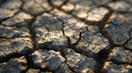Surface of dry earth Weather news Drought on the ground. AI generative.
