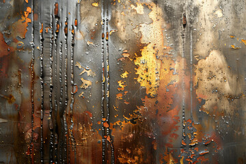 Abstract textured rusted metal surface with chaotic patterns