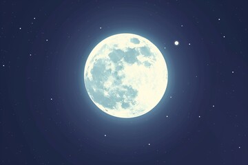 Naklejka na ściany i meble A radiant full moon dominates the night sky, ideal for themes of exploration, the cosmos, and the wonder of the natural world.