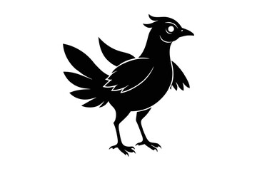  silhouette image,Bingo bird,vector illustration,white background