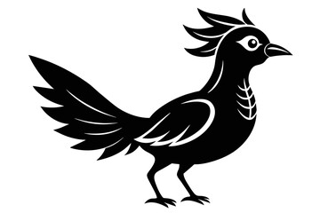  silhouette image,Bingo bird,vector illustration,white background