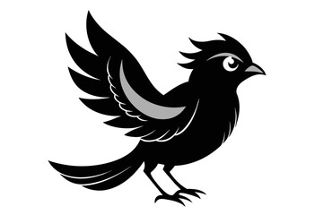  silhouette image,Bingo bird,vector illustration,white background