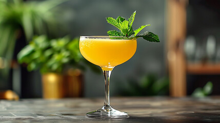 Margarita cocktail with lime and mint, Refreshing backgound