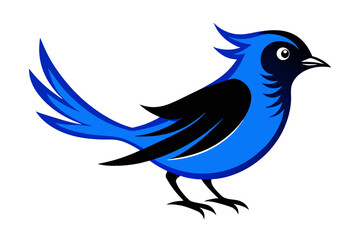  silhouette image,Blue bird,vector illustration,white background 
