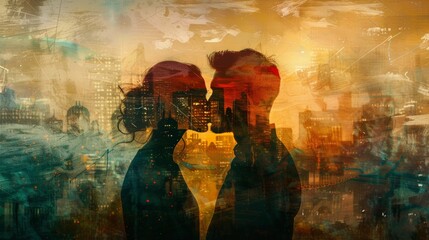 A Loving Couple Sharing a Morning Kiss Generative AI