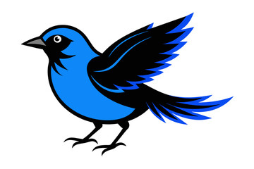  silhouette image,Blue bird,vector illustration,white background 