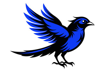 silhouette image,Blue bird,vector illustration,white background 