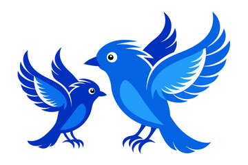  silhouette image,Blue bird,vector illustration,white background 