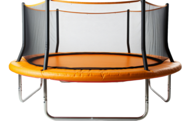 A trampoline with a net on top, inviting playful leaps and bounds