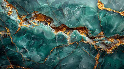Green marble texture with golden inclusions, ideal for printing finishing materials