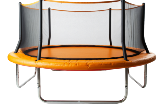 A trampoline with a net on top, inviting playful leaps and bounds