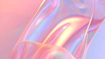 Minimal holographic background with smooth forms, shapeless glass. - obrazy, fototapety, plakaty