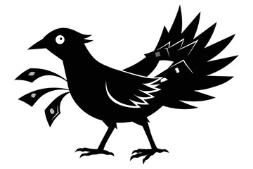  silhouette image,Cash bird,vector illustration,white background