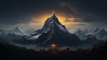 A sophisticated logo icon inspired by a majestic mountain peak. - obrazy, fototapety, plakaty