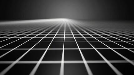 A receding grid of fine white lines on a deep, shadowy background.