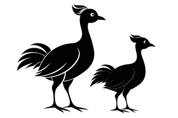  silhouette image,Clyde bird ,vector illustration,white background 