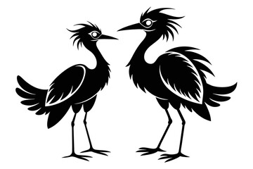  silhouette image,Clyde bird ,vector illustration,white background 