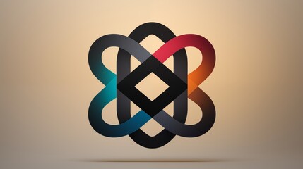 A sleek, abstract logo icon of intersecting geometric shapes.