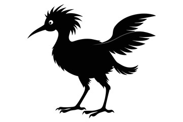 Naklejka premium silhouette image,Dewey bird,vector illustration,white background