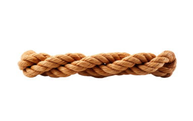 A single rope gracefully displayed against a stark white background