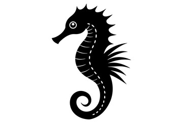 seahorse silhouette vector illustration