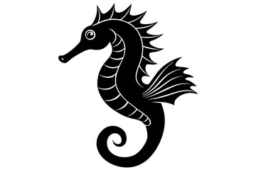 Fototapeta premium seahorse silhouette vector illustration