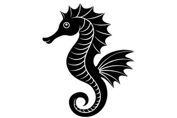 seahorse silhouette vector illustration