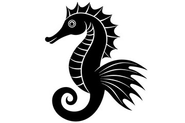 seahorse silhouette vector illustration