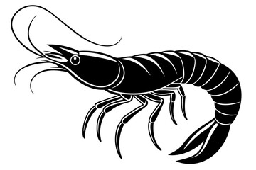 shrimp silhouette vector illustration