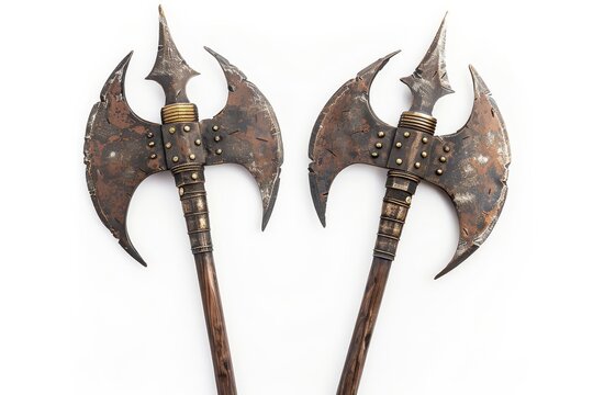 Halberds on white background