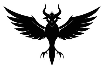 silhouette image,Diablo bird,vector illustration,white background