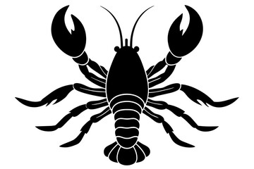 lobster fish silhouette vector illustration