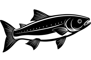  salmon fish silhouette vector illustration