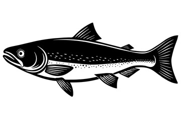  salmon fish silhouette vector illustration