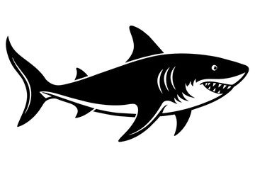 shark silhouette vector illustration 