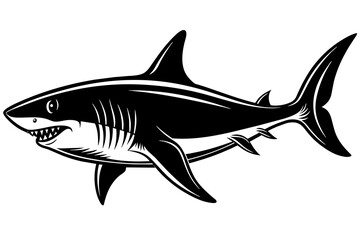 shark silhouette vector illustration 
