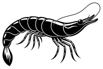 shrimp fish silhouette  vector illustration