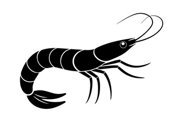 shrimp fish silhouette  vector illustration