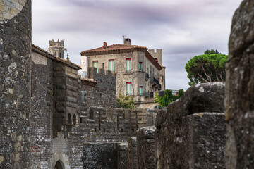 Architecture of the Citadel in the town of Carcassonne in the south of France