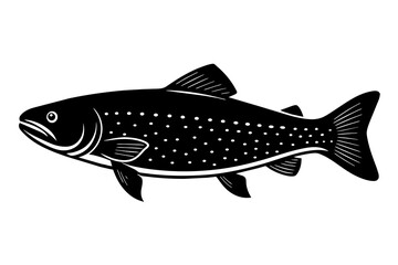 trout fish silhouette vector illustration