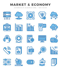 Simple Set of Market & Economy Related Vector Two Color Icons.