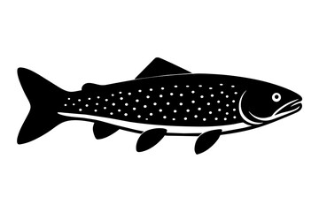 trout fish silhouette vector illustration