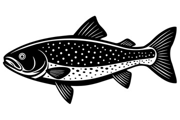 trout fish silhouette vector illustration