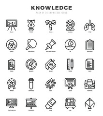 Set of Lineal Knowledge Icons. Lineal art icon. Vector illustration