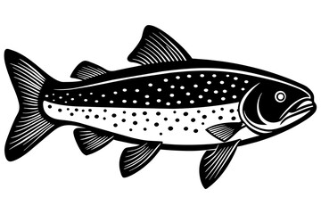 trout fish silhouette vector illustration