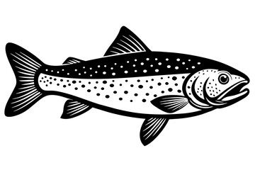 trout fish silhouette vector illustration